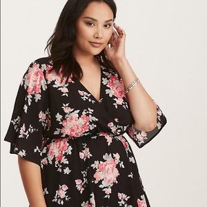 Floral Print Georgette Surplice Babydoll size 0